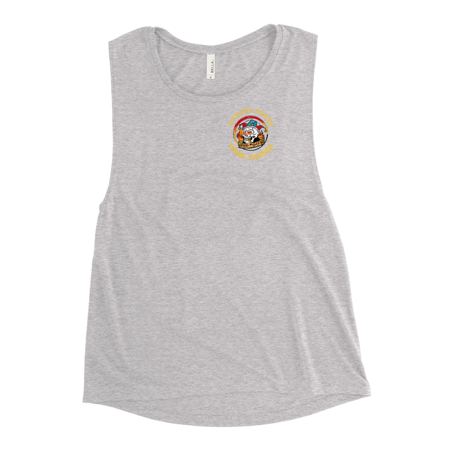 Ladies’ Work Harder (small logo) Muscle Tank